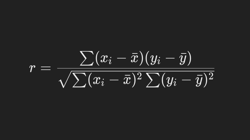 formula for pearson correlation