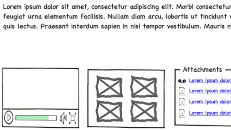 a wireframe for a user interface